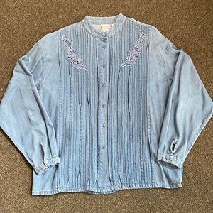 Vintage Together Denim Blue Cotton Shirt